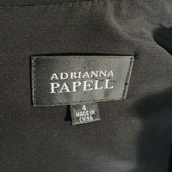 adrianna papell black layered shift shuttered  dress - Picture 9 of 10